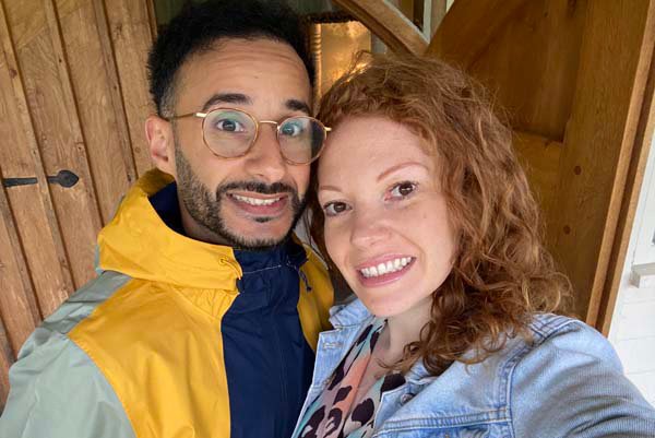 A man and a woman pictured together in a selfie