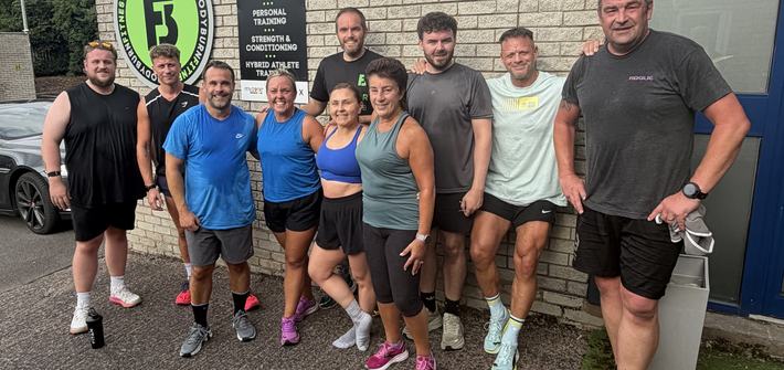 a group of gym goers outside a hyrox gym