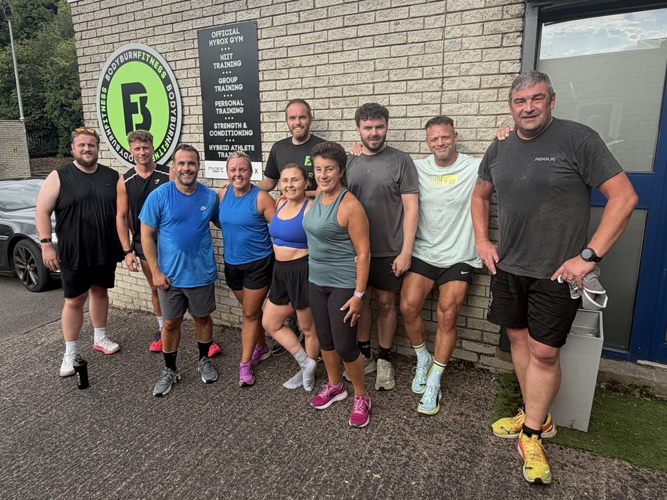 a group of gym goers outside a hyrox gym