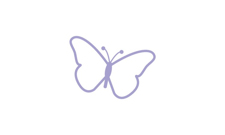 Icon showing a purple butterfly